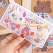 1pc/5pcs/10pcs Transparent Memo Sticker, Stationery Storage Box, Cartoon Badge, Snack Organizer, Nail Art Accessory Box, Jewelry Box Back To School - Clear - View 11