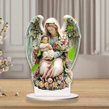 Adornos planos acrílicos para el Día de la Madre, con forma de ángel, para mamá y bebé, para escritorio, para fiestas en casa y regalos para mamá. - vistoso - Ver 3