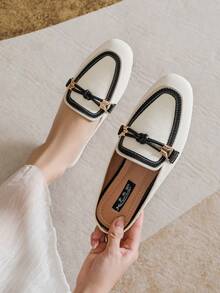 Mengshangli Women's Fashion Slip-On Mule Flat Shoes, Half-Toe Backless Loafers