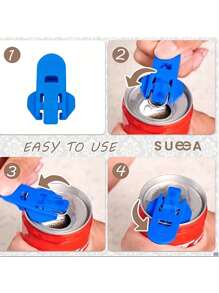 6/12pcs Easy Can Opener - Provides Easy Drink Protection For Canned Beverages, Dustproof Seal Without Hurting Hands - Ideal For Picnics, Barbecue, Apartment, Dorm And Parties - Essential Kitchen & Party Basic Can Opener