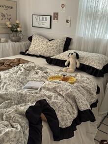 1pc Retro Style Summer Children's Quilt, Retro Lace Style Flower Plant Print Summer Quilt, Skin-Friendly, Soft And Comfortable, Suitable For Children's Rooms, Student Dormitories, Bedrooms, Children's Bedding - A - View 5