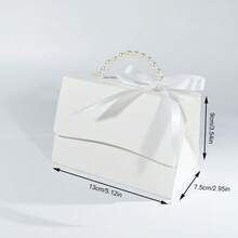 10 件迷你优雅礼品盒，带珍珠手柄和浮雕花卉图案、丝带蝴蝶结装饰、奢华钱包式设计，适合婚礼礼品、送礼会、新娘送礼会、生日、母亲节 - 粉色和白色糖果或珠宝盒 - 珍珠手提盒 - 查看 13