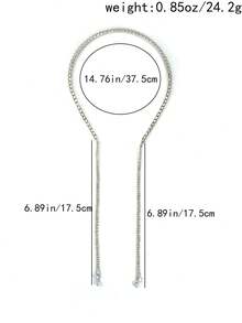 1pc Elegant Fashion Personalized Rhinestone Headband, Minimalist Women Daily Accessory - Silver - View 4