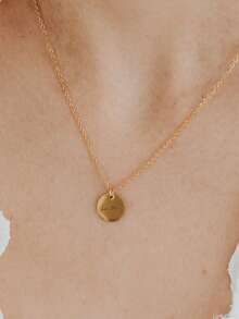 Customized Necklace Commemorative Personalized Gift Signature Birthday Gift Jewelry Customized Carving Jewelry - Gold - View 5