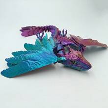 Juguete de modelo impreso en 3D, juguete de dragón volador genial con boca móvil, dragón emplumado impreso en 3D, modelo de dragón volador, modelo de juguete de dragón con articulaciones móviles, decoración de escritorio para el hogar, modelo de juguete de dragón coleccionable