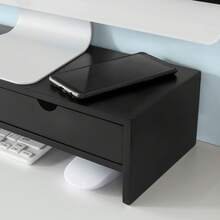 SoBuy BBF02 Monitor Screen Stand Monitor Riser Screen Riser Monitor Stand With 2 Drawers White WHT Approx.: 47x11x18cm - Black - View 5