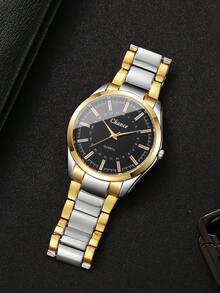 2pcs Classic Elegant Minimalist Scale Dial Quartz Wristwatches, Fashion Couple Watches, No Watch Box Included