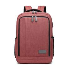 Men's Work & Travel Laptop Backpack For 13.5 Inch Laptop With USB Charging Port – Multi-Compartment Rucksack For School, Commuting, Business & Daily Use - Burgundy - View 7