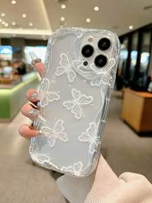蝴蝶与奶油印花波浪涂层保护手机壳，防摔，兼容、Galaxy、Redmi等机型，国际版，非国内版 - 彩色 - 查看 2