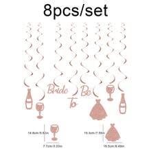 Bridal Shower Banner "BRIDE TO BE" Wedding Bachelorette Party Decorations Spiral Hanging Decor - Rose Gold - View 5