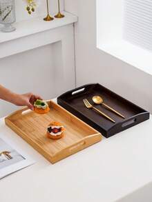 1pc Brown Wooden Fruit & Snack Cake Display Tray - Multicolor - View 9