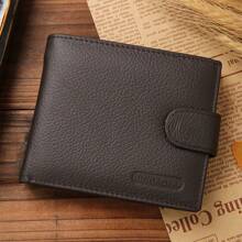100% Genuine Leather Men Wallets Premium Product Real Cowhide Wallets For Man Short Black Wallet Valentine's Day