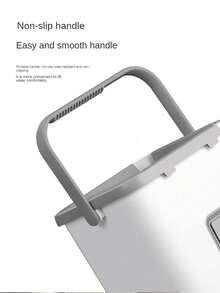 加厚拖把带桶挤压拖把免手洗平板拖把家用便携式可重复使用超细纤维垫居家清洁工具平板挤压拖把带桶挤压拖把桶带超细纤维头可更换用于地板清洁厨房卫生间窗户