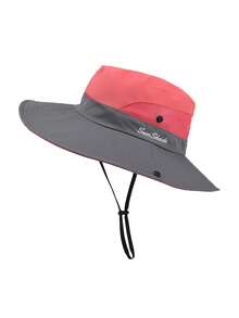 1pc Women's Outdoor Sun Hat With Ponytail Hole, Breathable Bucket Hat For Sun Protection - A - View 10