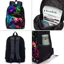 3pcs Gaming Theme Backpack Set (Black/Neon/Colorful), Including Messenger Bag, Pencil Case And Pouch - Durable Polyester Material, Lightweight And Fashionable, Mixed Color Design