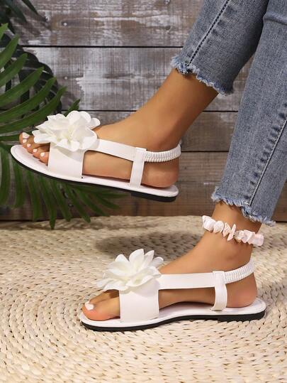 Women's Floral Printed Fashion Slip-On Slide Sandals, Versatile Casual Summer Slippers