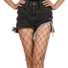 Women Fishnet Tights Sexy High Waist Fishnet Pantyhose Stretchy Mesh Hollow Out Tights Stockings With Medium Large Hole Choices - L Size Hole - 查看 2