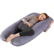 U-Shaped Pregnant Woman Pillow, Sufficient Filling Capacity, Cushion, Waist Pillow, Multi-Functional Waist Support Side Sleeping Pillow   U-Shaped Pillow Back Neck Supportmother Day Gift - 黑色 - 查看 2