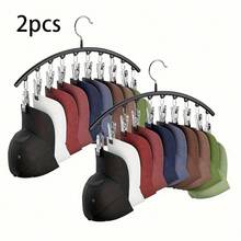2pcs Curved Sock Rack 10 Clips Socks Hanger Clothes Clips Underwear Socks Rack Home Socks Rack - Multicolor - View 7