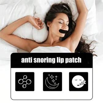 35pcs Black Close Mouth Breathable Comfortable Snoring Reduction Sleepwear,Helps You Sleep Through The Night Summer Anti-Back-To-School Season