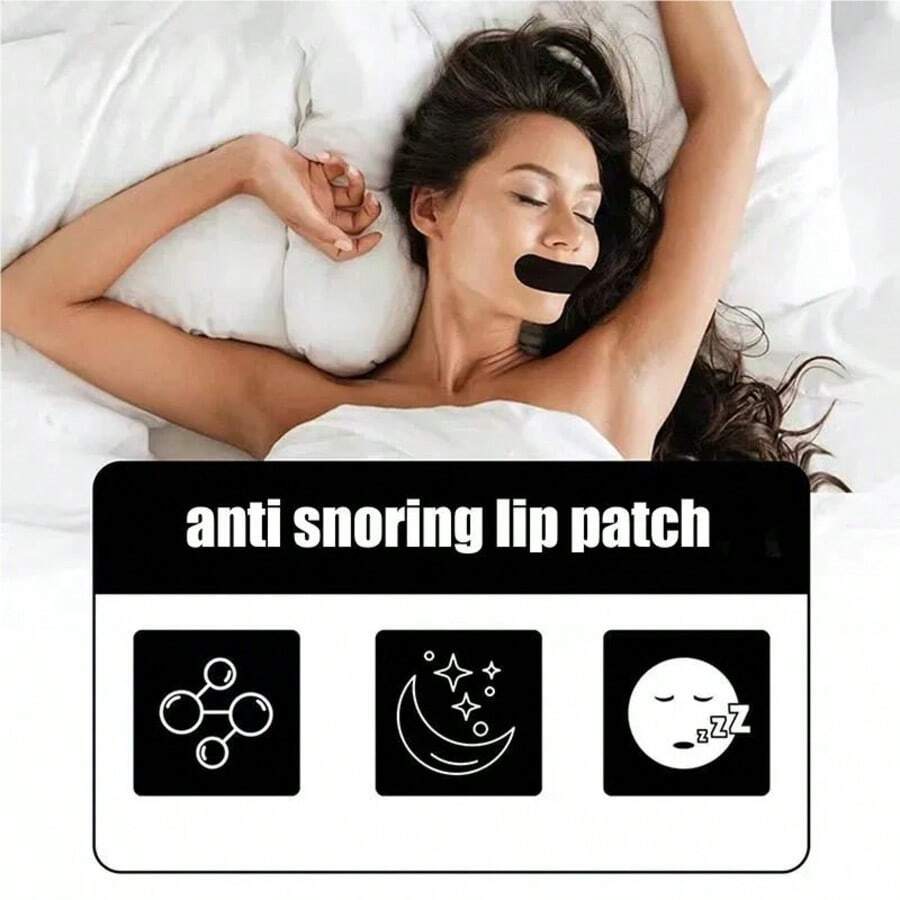 35pcs Black Close Mouth Breathable Comfortable Snoring Reduction Sleepwear,Helps You Sleep Through The Night Summer Anti-Back-To-School Season