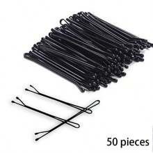 50/100/200 Stück Haarspangen für Damen in einfacher, matter schwarzer Farbe, 5,5 cm-6 cm, modische Haraccessoires, schwarze Haarklammern, kleine schwarze Klemmen, Wellenklemmen, U-förmige Fixierungshaarspangen, Haarklammern