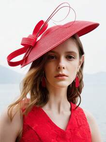 HIMESPORT Eleganter Fascinator Hut | Hochzeits Derby Cocktail Stroh Breitrand | Vintage Kirche Teefeier für Damen | Sommer Strand Brautmutter