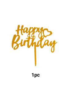 1 pieza/3 piezas Decoración de tarta de cumpleaños con letras "Happy Birthday", decoración creativa con lema para la parte superior de la tarta, decoración para fiestas de cumpleaños, suministros de repostería, accesorios de cocina, tope de tarta con letras "Happy Birthday" en inglés para decoración de fiestas de cumpleaños