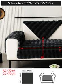1pc All Season Thickened Sofa Cushion Cover, Non-Slip Sofa Slipcover, Dust-Proof And Dirt-Resistant, Machine Washable, Non-Shedding And Fade-Resistant, Plush Black Home Decor Pet-Friendly Protective Cover, Suitable For Bedroom, Office, Living Room, L-Shaped Sofa And 1/2/3/4 Seat Sofa