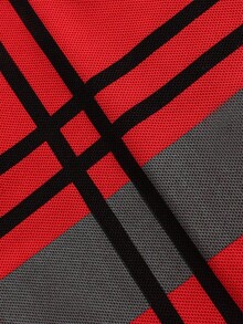 1pc Plus Size Men's Casual Solid Color Printed Button Collar Long Sleeve Polo Shirt, Suitable For Spring And Autumn - Red - View 5