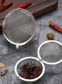 1st RVS kruideninfuserbal met ketting - Fijne zeef voor thee, kruiden en bouillon - Perfect voor koken, brouwen en hete potkruiden, accessoire voor het zetten van thee | Functioneel keukengerei | Gemakkelijk op te halen ketting, thee-infuser