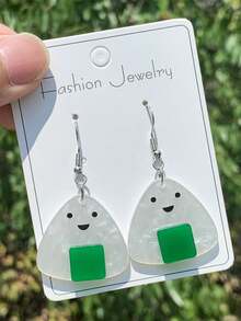 1 Pair Acrylic Cartoon Salmon Sushi & Rice Ball Design Earrings, Imitation Earring Jewelry Gift - Multicolor - View 6
