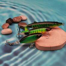 3 Stücke Whopper Angel Köder, Popper aus Biomimetik mit Schwanz, treibender harter Köder, zwei verschiedene Designs für mehr Fischfang