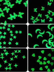1/6Pcs Glow In The Dark Heart Star Moon Nail Glitter Sequins Decorations Luminous Butterfly Flakes For Holiday Party Nail Salon Nail Supplies Accessories Nails Nail Charms Nail Gems - Multicolor - View 3