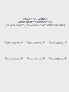 Customized Engraved Stainless Steel Men's Curved Name Bracelet, 19+5cm Personalized Name Bracelet, Gift For Boyfriend, Couple Customized Name Bracelet, Laser Engraved Name Bracelet Unisex, Curved Faux Pearl Chain Bracelet, Father's Day Personalized Name Gift, Dad Bracelet,Jewelry & Watches,Season Picks,Elegant Outfit - Silver - View 10