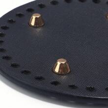 1pc PU Leather Bag Bottom For Crochet, Long Knitting Crochet Bags Bottom Shaper Pad Multi-Colored Hand-Woven Bag Cushion Base With Holes For DIY Handbag Shoulder Bags Purse Making