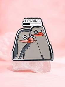 1 件装企鹅“装货”珐琅别针儿童胸针翻领别针背包上的动物徽章服装配饰趣味珠宝礼物 - 彩色 - 查看 1