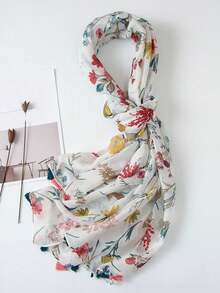 Elegant Style Scarf Fashionable Women's Silk Scarf New Breathable Tassel Shawl Spring Summer Vibrant Long Scarf Outdoor Sun Protection Beach Towel Versatile Headscarf - Multicolor - View 9