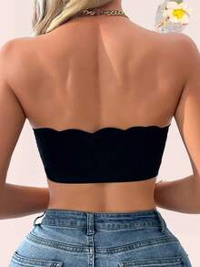 New Women's Invisible Bandeau Lingerie Bra Strapless Lingerie Bra 1/2 Cup Push Up Women's Underwear Seamless Wedding Lingerie Bra Sexy Unpadded Underwear For A,B C Cup Chest - Black - View 3