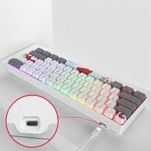 60% Mechanical Keyboard, Compact 60 Percent Gaming Keyboard RGB Backlit, 61 Keys Mini Keyboard, USB Wired Office Keyboard