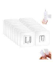 Multi-Purpose Transparent Hooks Double-Sided Adhesive Wall Hooks Waterproof Clothes Hats Towel Hooks Kitchen Bath Door Hooks - Multicolor - View 9