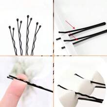 50/100/200 Stück Haarspangen für Damen in einfacher, matter schwarzer Farbe, 5,5 cm-6 cm, modische Haraccessoires, schwarze Haarklammern, kleine schwarze Klemmen, Wellenklemmen, U-förmige Fixierungshaarspangen, Haarklammern