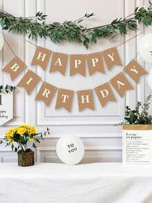 Happy Birthday Banner, Shiny Gold Funny Birthday Party Supplies, Suitable For Boys Girls Birthday Party, Birthday Decoration, Baby Room Hanging Decor, Baby Shower - Multicolor - View 3