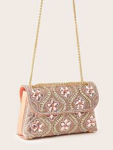 Shiny,Glitter Bling Glamorous,Elegant,Exquisite,Quiet Luxury Evening Bag For Party,Wedding, Prom, Dinner/Banquet, Matching With Wedding Dresses,Formal Dresses, Prom Dresses, Birthday Dresses - Champagne - View 4