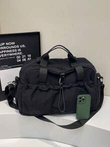 NingJia Expandable High Capacity Travel Duffle Bag, Fashionable Multi-Function Sports Gym Bag With Shoe Compartment And Wet/Dry Separation - Black - View 7