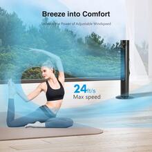 Havato Tower Fan Portable Electric Oscillating Fan Quiet Cooling Remote Control Standing Bladeless Floor Fans 3 Speeds Wind Modes Timer Bedroom Office (36 Inch, Black) - 查看 7