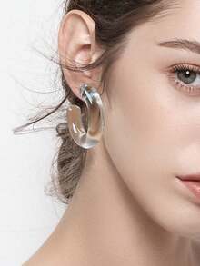 9pcs/Set Transparent Acrylic Stud Earrings - Clear - View 8