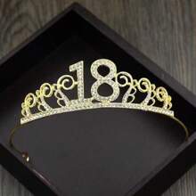 18th Birthday Princess Crown Headband Headdress Crystal Headwear Hair Decor Tiara Hair Garland Costume Crown
