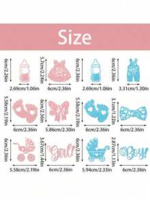 12 chiếc que cắm bánh cupcake hình bé trai hoặc bé gái lấp lánh, que cắm bánh cupcake tiết lộ giới tính, trang trí bánh sinh nhật chủ đề tiết lộ giới tính cho tiệc mừng em bé sắp chào đời. - Nhiều màu - Xem 2