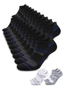 10 Pares de Calcetines de Tobillo con Amortiguación para Hombre para Verano, Calcetines de Corte Bajo Cómodos y Transpirables para Casual, Deportes y Ocio, que se pueden Usar, Paquete de 10 Pares de Calcetines de Tobillo con Acolchado para Hombres
